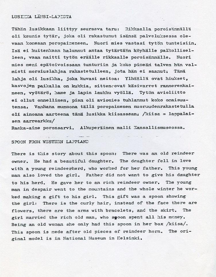 Länsilapin lusikan tarina